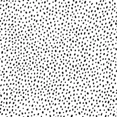 Tapeten Vektor nahtlose Muster. Handgezeichnete Polka-Dot-Textur. Einfache Struktur. Abstrakter Hintergrund mit vielen zerstreuten Stücken. Schwarz-Weiß-Design. Illustration für Tapeten, Packpapier, Textil. © aunaauna