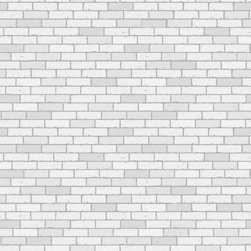 White and gray wall brick background. Rustic blocks texture template. Seamless pattern. Vector illustration of building block.