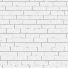 White and gray wall brick background. Rustic blocks texture template. Seamless pattern. Vector illustration of building block. - 144558465