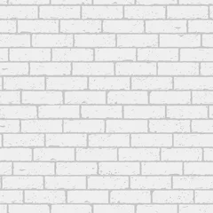 Fotobehang Baksteen textuur muur Witte en grijze muur bakstenen achtergrond. Rustieke blokken textuur sjabloon. Naadloze patroon. Vectorillustratie van bouwsteen.