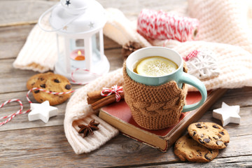 Cup of tea on a wooden table