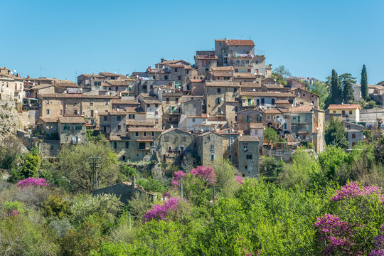 Panoramic view of Toffia, Rieti Province, Latium, Italy