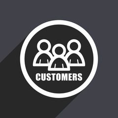 Customers flat design vector icon.