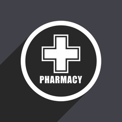 Obraz premium Pharmacy flat design vector icon.