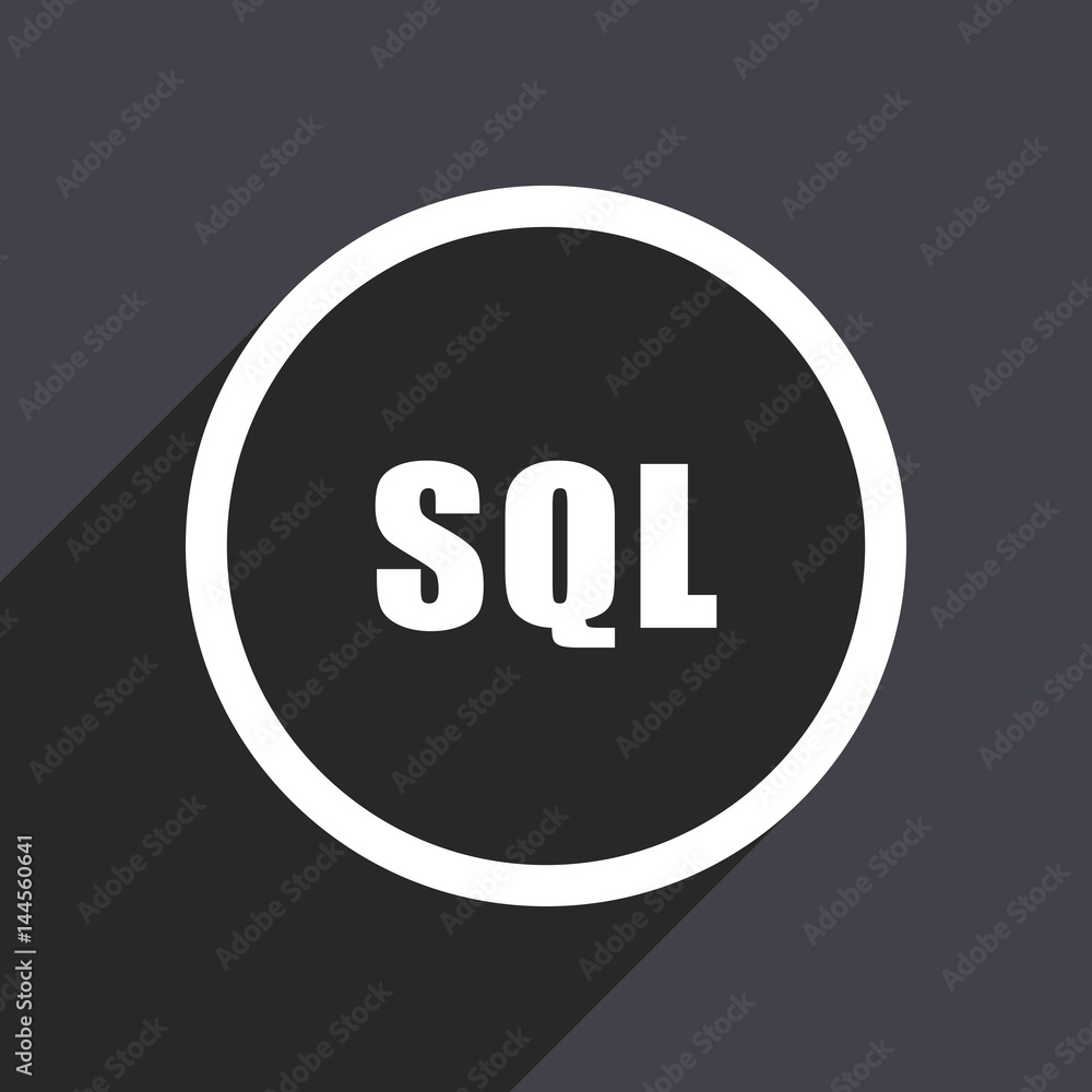 Poster Sql flat design vector icon.
