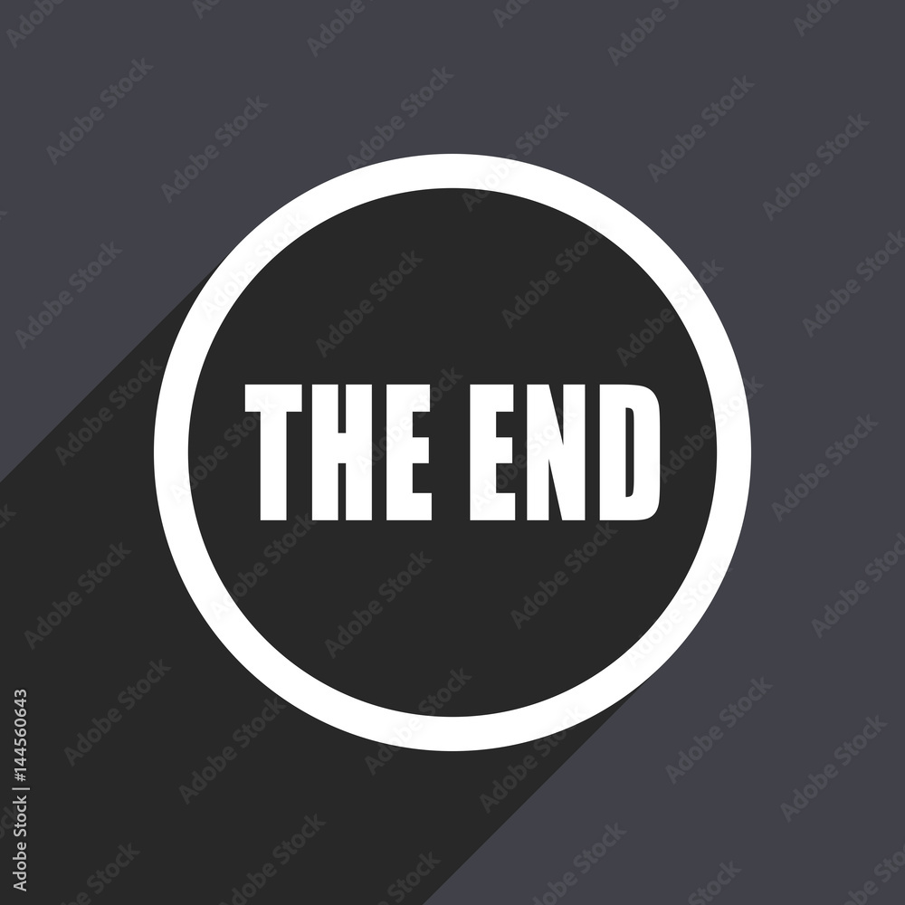 Poster the end flat design vector icon.