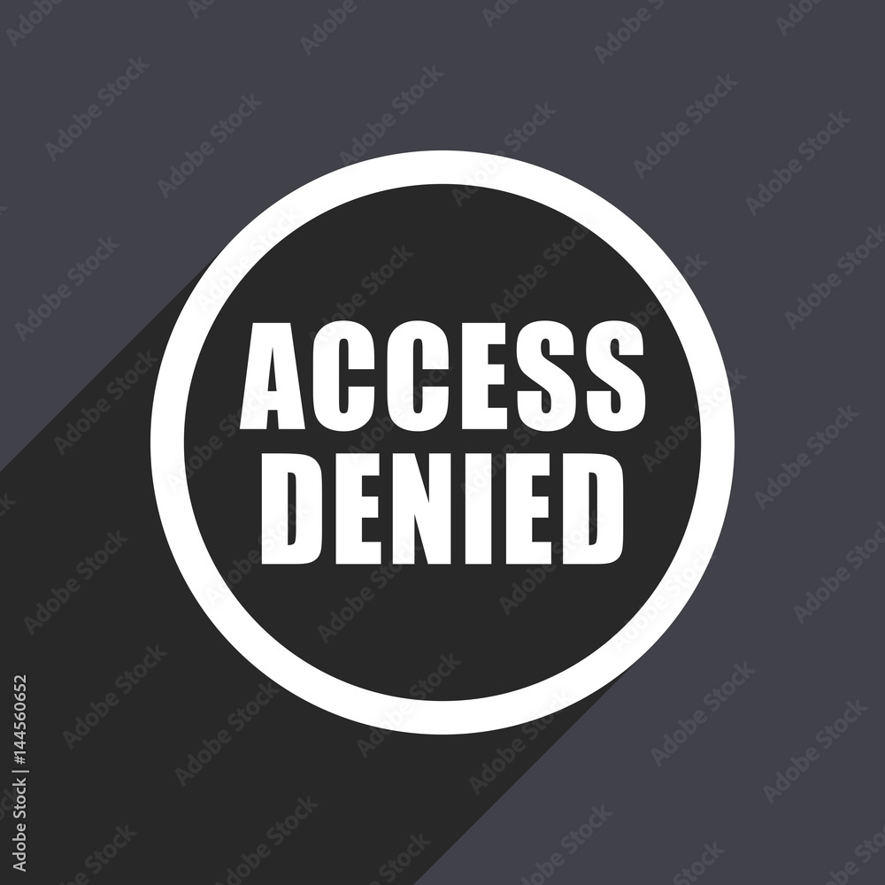 Poster access denied flat design vector icon.