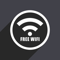 Free wifi flat design vector icon.