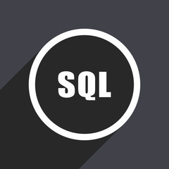 Sql flat design vector icon.