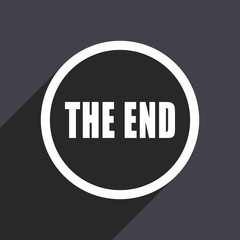 The end flat design vector icon.