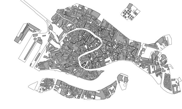 map of the city of Venice, Italy