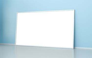 White blank canvas 3D rendering