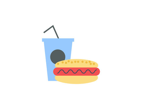 Flat vector colorful fast food 