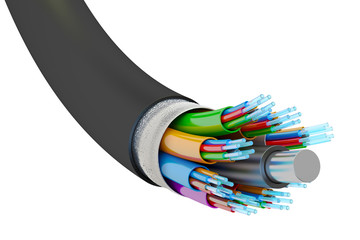Fiber optical cable, 3D rendering