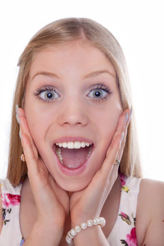 Young surprised woman