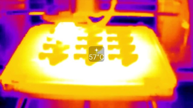 infrared video of industrial working CNC machine 