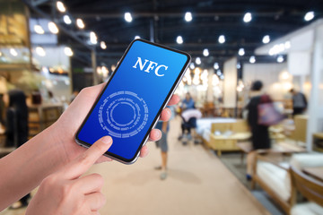 woman hand holding the phone tablet isolated on white background