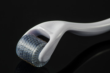 Dermaroller for medical micro needling therapy. Tool also known as: Derma roller, mesoroller, meso-roller, mesopen.