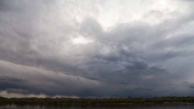 Time lapse of dramatic rain clouds.
