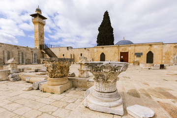 View of Al-Aqsa mosque on the Temple Mount in Jerusalem.