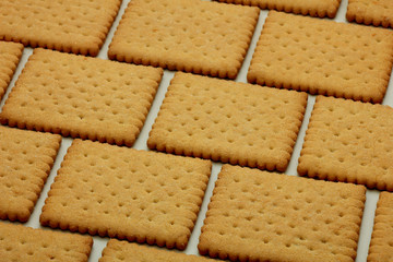 Biscuits in brick pattern