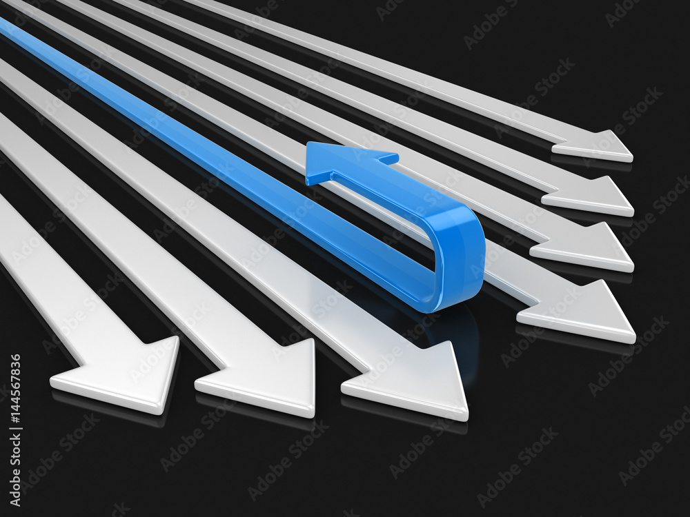 Poster 3d arrows back. image with clipping path