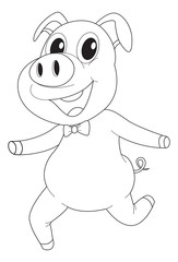 Animal outline for pig