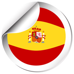 Fototapeta premium Spain flag on round badge
