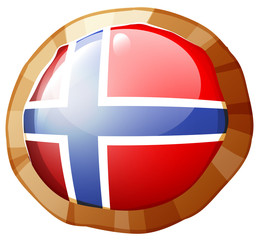 Obraz premium Norway flag on round frame