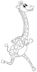 Fototapeta premium Animal outline for giraffe running