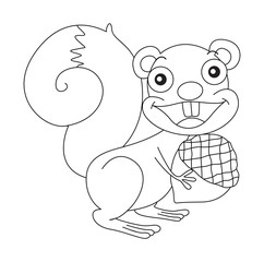 Animal outline for squirrel and nut