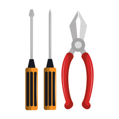 pliers and screwdriver icons vector illustration design