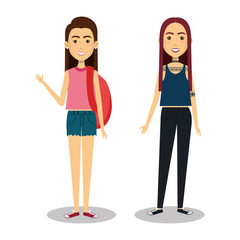 Obraz premium young people style character vector illustration design