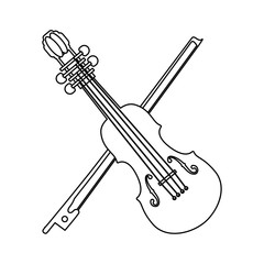 Obraz premium Violin music instrument icon vector illustration graphic design