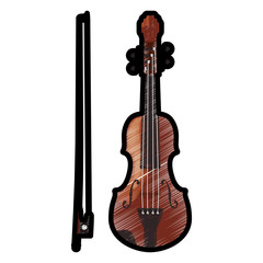 Naklejka premium Violin music instrument icon vector illustration graphic design