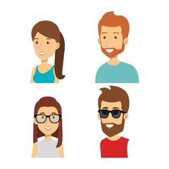 young people style characters vector illustration design