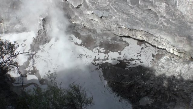 Geysers hot springs in New Zealand. Beautiful amazing nature. Travel and tourism in the world of wildlife.
