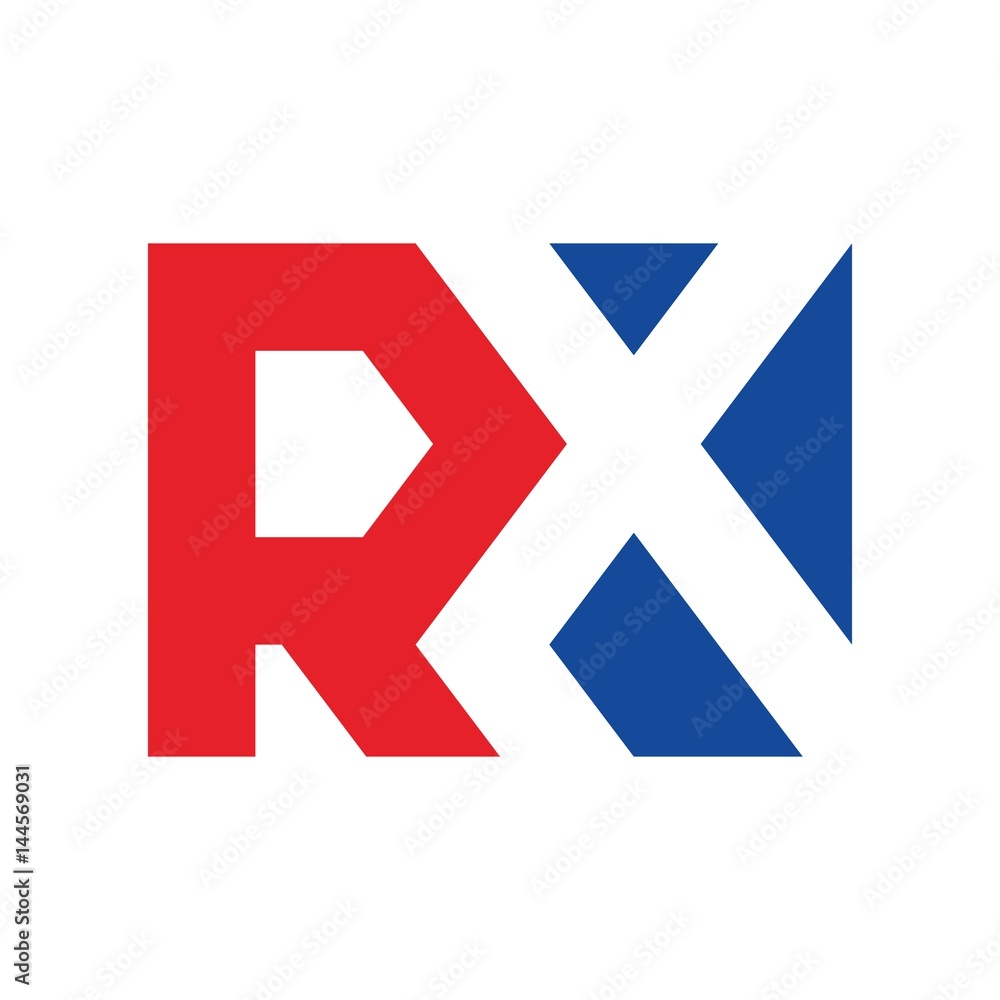 Wall mural letter R and X logo vector.