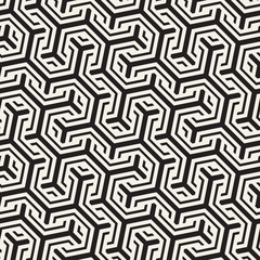 Vector Seamless Interlacing Lines Pattern. Repeating Geometric Background With Hexagonal Lattice.
