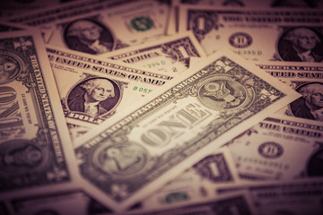 one dallar bills spread out