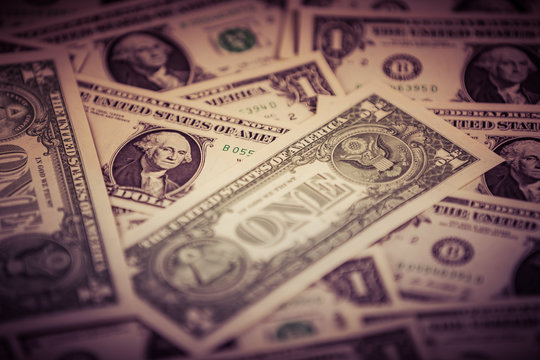 one dallar bills spread out