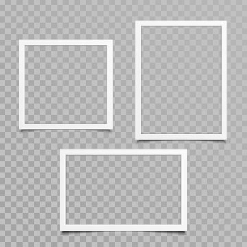 Blank photo frame vector set.