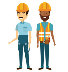 professional construction people characters vector illustration design