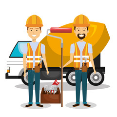 professional construction people characters vector illustration design