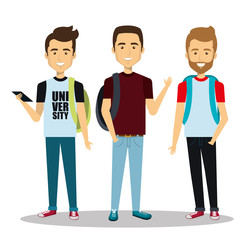 Fototapeta premium young people style characters vector illustration design