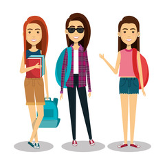 Fototapeta premium young people style characters vector illustration design