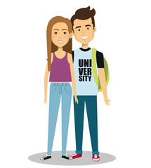 Fototapeta premium young people style characters vector illustration design