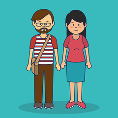 young people ethnicity characters vector illustration design