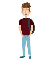 Fototapeta premium young man avatar character vector illustration design
