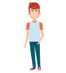 young man avatar character vector illustration design